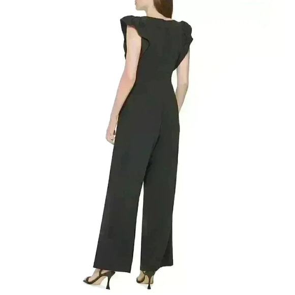 NEW! Calvin Klein Women's 14 Flutter-Sleeve Jumpsuit NWT $139 - Picture 2 of 3